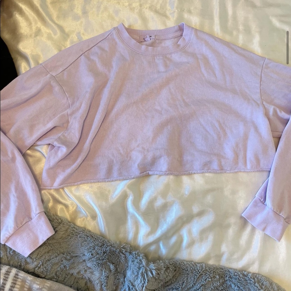 light purple cropped hoodie